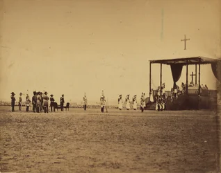 [La messe militaire..Camp de Chalons...présence de l