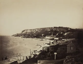 La plage de Sainte-Adresse, avec les bains Dumont, 1856-57