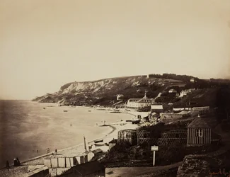 La plage de Sainte-Adresse, avec les bains Dumont