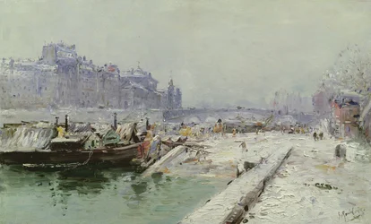 Île de la Cité sous la Neige