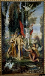 Le poète grec Hésiode et les Muses