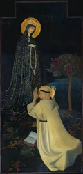 Église paroissiale (Parochiekerk Sint-Martinus). "Notre-Dame recevant le Rosaire de Saint Dominique". Gustave van de Woestijne. 1900.