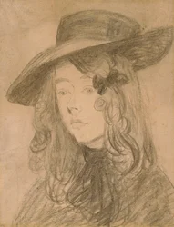 Winifred John avec un grand chapeau