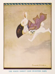 Le Lapin Blanc revint en courant, Alice au pays des merveilles pour la nurserie / raconté pour la nurserie par Irene Pearl ; les illustrations de Gwynedd Hudson