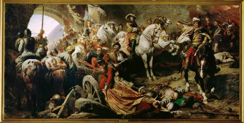 Reprise du château de Buda aux Turcs (peinture sur toile)