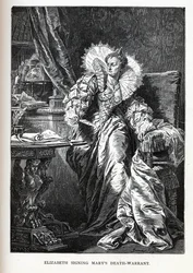 Élisabeth signant le mandat de mort de Marie, 1882
