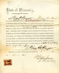 Serment de loyauté de Henry C. Yaeger du Missouri, Comté de St. Louis