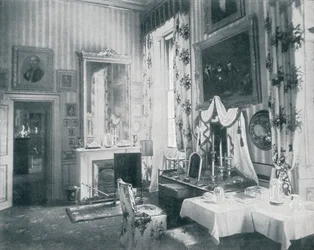La chambre de la reine au château de Windsor, vers 1899