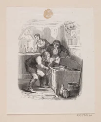 Illustration de "Petit Claus et Grand Claus" dans H.C. Andersen, "Contes et Histoires", Tome 1