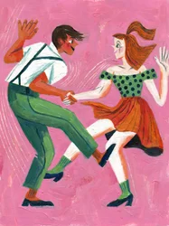 Couple de danseurs de swing
