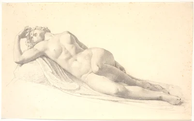 Bacchante endormie. Étude ou dessin d