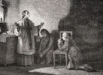 Louis XVI (1754-93) en prière avant son exécution