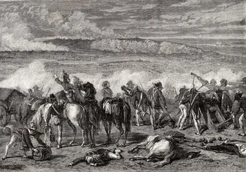 La bataille de Jemappes, 6 novembre 1792, gravée par Alexandre Hurel