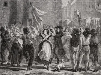 La tête de la princesse Lamballe (1749-92) exposée à Paris, le 3 septembre 1792