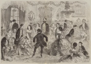 Une danse de Noël dans une maison de campagne