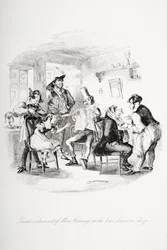 Grande excitation de Miss Kenwigs chez le coiffeur, illustration de 