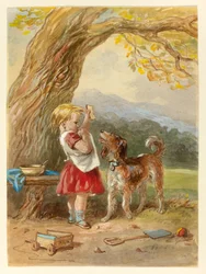Petite fille et chien