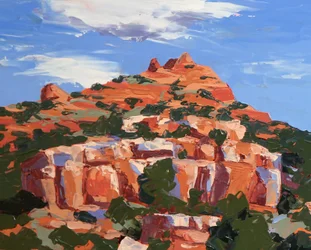 En couleur, Sedona, vers 2024 (huile sur masonite)