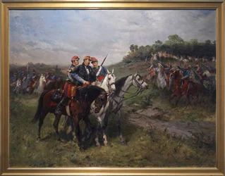 Le général Jean Auguste Margueritte mortellement blessé à Floing, fin du XIXe siècle