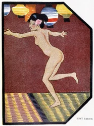 Jeune nu japonais dansant - dans «Poupée japonaise» de Félicien Champsaur, illustrations de Hanafusa Itcho, Paris