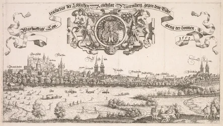 Vue panoramique de Nuremberg : partie centrale, 1552