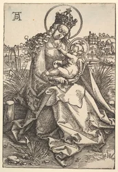La Vierge sur la berge herbeuse