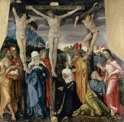 Christ crucifié avec les voleurs, les saints et une donatrice, 1512