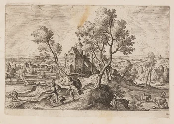 Planche 14, tirée de Paysages avec scènes de l