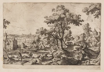Planche 17, tirée de Paysages avec scènes de l