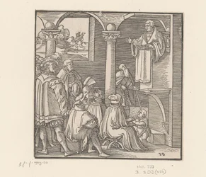 Martin Luther prêchant dans une église