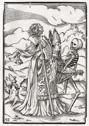 La Mort vient au prélat, gravé par Georg Scharffenberg, de 
