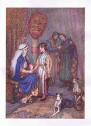 Hubert, Hubert, jette un œil sur le jeune garçon (Jean sans Terre), des Œuvres complètes de Shakespeare publiées par George Harrap & Co Ltd, années 1920