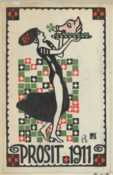 Carte de vœux du Nouvel An : Cheers 1911 Prosit