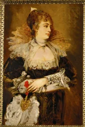 Hanna Klinkosch, membre connu de la haute société viennoise ... (peinture sur bois)