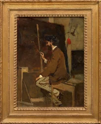 Autoportrait de Hans Makart devant un chevalet