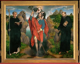 Triptyque de Saint Christophe (peinture sur chêne)