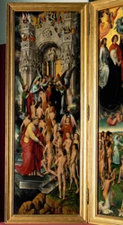 Triptyque avec le Jugement dernier, panneau gauche : Réception des justes au ciel (triptyque sur panneau)