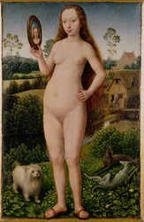 Vanité, panneau central du Triptyque de la Vanité terrestre et du Salut divin, vers 1485