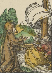 Le Christ calmant la tempête sur le lac de Tibériade, de Das Plenarium, 1517