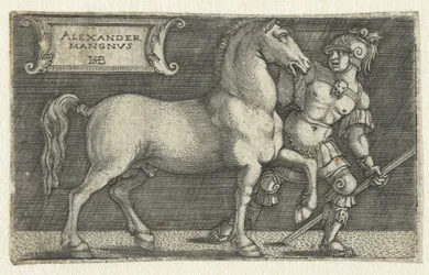 Alexandre le Grand avec son cheval Bucéphale