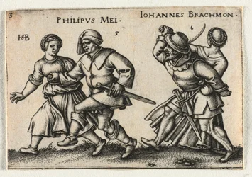 Le Mariage Paysan ou les Douze Mois : 5-Philipus Mei 6-Johannes Brachmon, 1546
