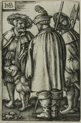 Trois soldats et un chien