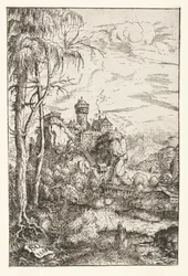 Paysage avec château et pont
