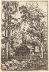 Paysage avec vue sur une chaumière, 1551
