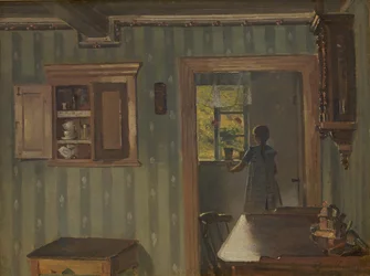 Intérieur avec une petite fille
