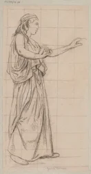 Femme aux bras tendus