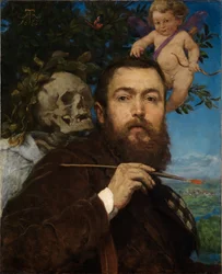 Autoportrait avec Cupidon et la Mort