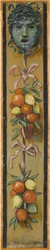 Wandfries aus dem Musiksaal des Hauses Pringsheim, München: Medusenhaupt, Orangen- und Zitronenbündel. Links von Inv.-Nr. 1925