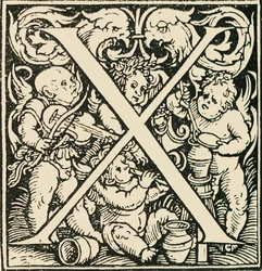 X - Un alphabet par Hans Weiditz, vers 1520-1521
