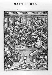 Les Joueurs, de la série La Danse de la Mort, gravé par Hans Lutzelburger (fl.1505-26) c.1526-28